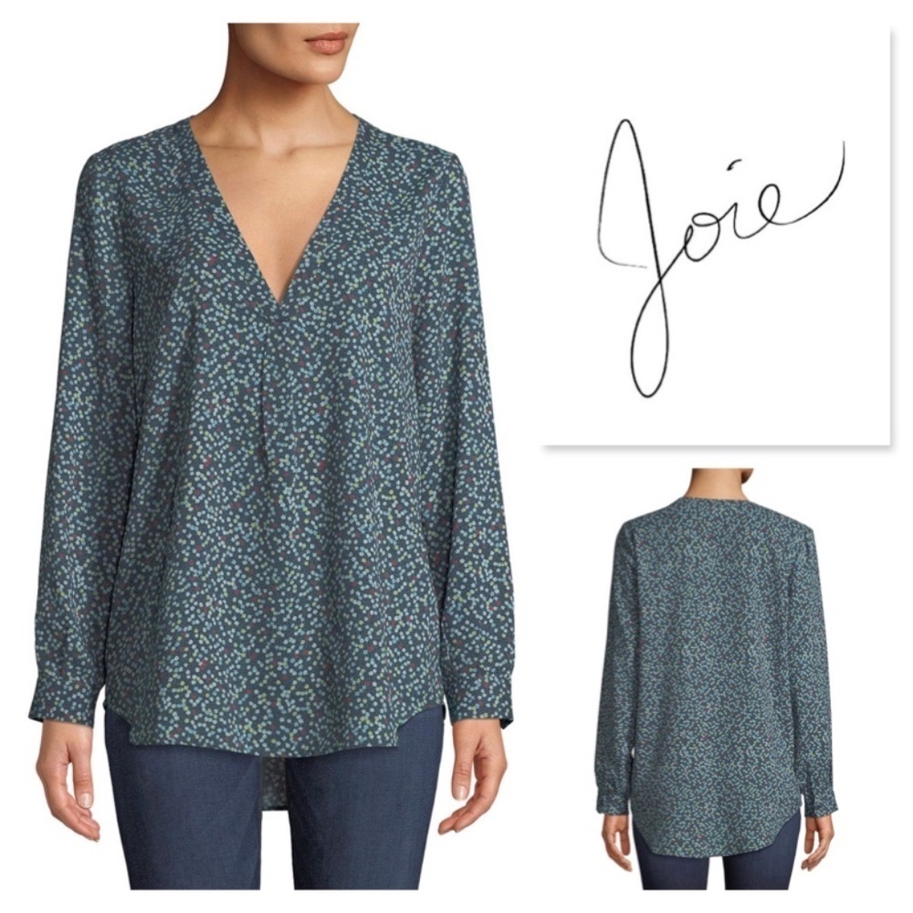 Joie Daryn Floral Print Silk Blouse Women’s XS